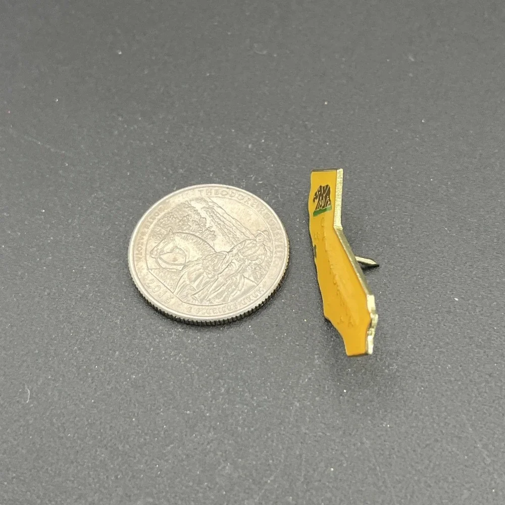 California State Outline‎ Bear Lapel Hat Pin